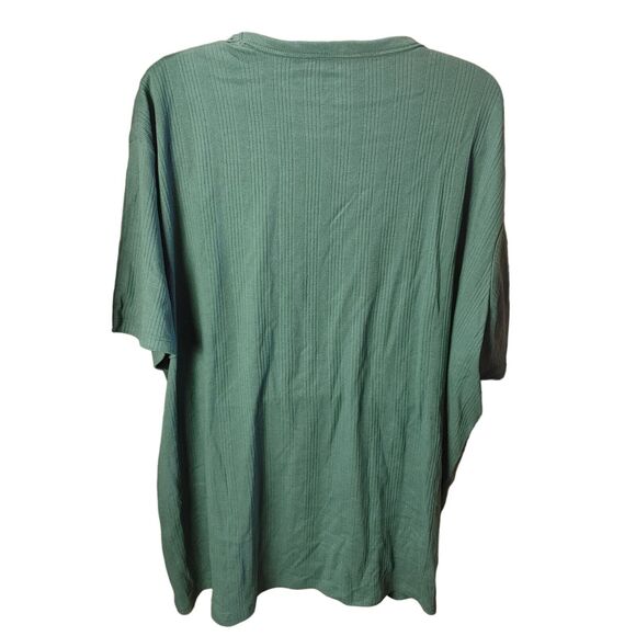 Shaquille O'Neal Men's Green Ribbed XLG Tee 5XLT - Picture 2 of 3